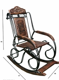 STYLO   Iron Rocking Chair Is Fully Portable & Easy to Dismantle Relax Your Back  Pain -  Free Size,  Brown,  Iron,  Pack of1